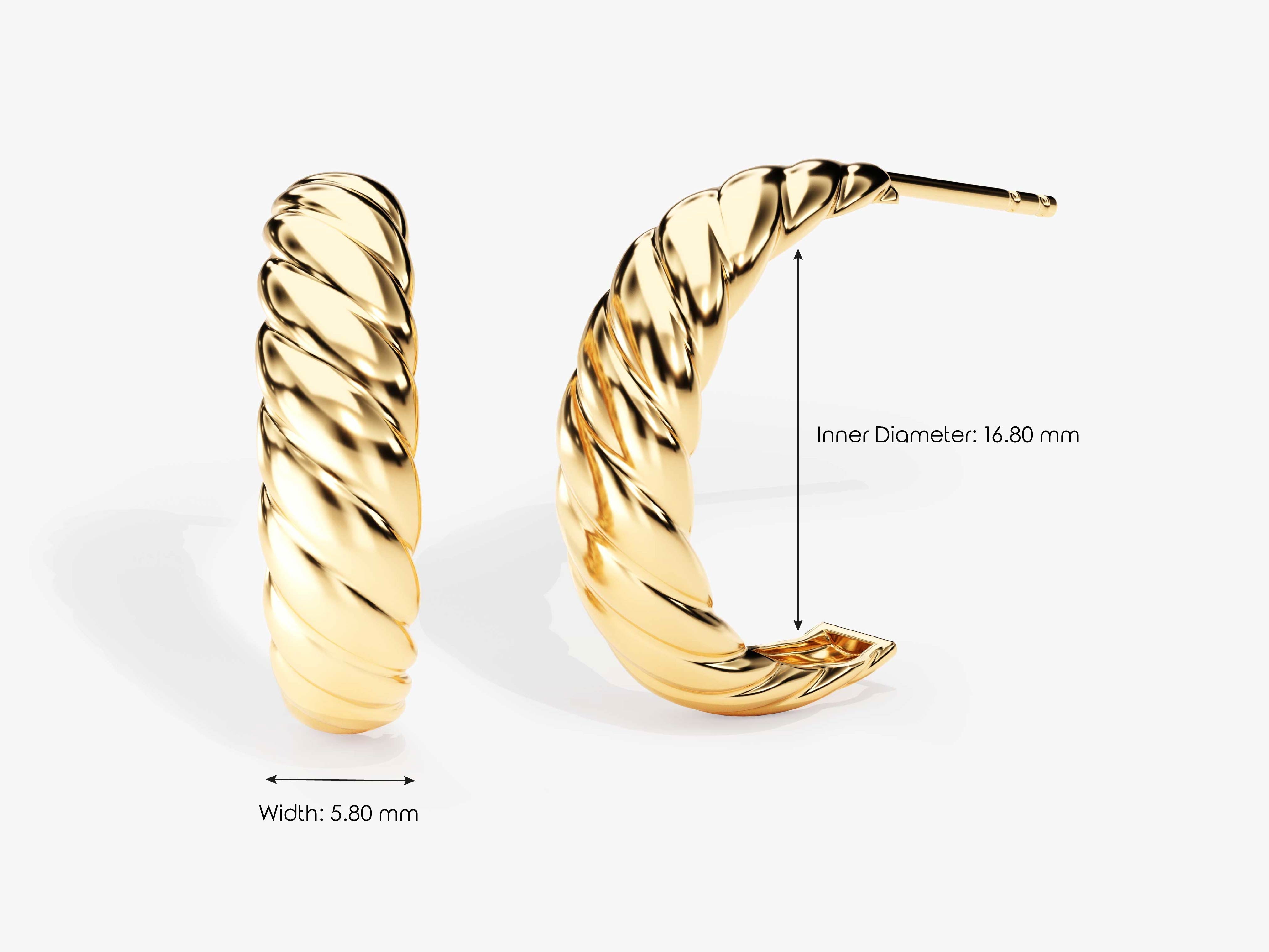 Gold twisted hoop earrings, jewelry, elegant, stylish, modern, luxury