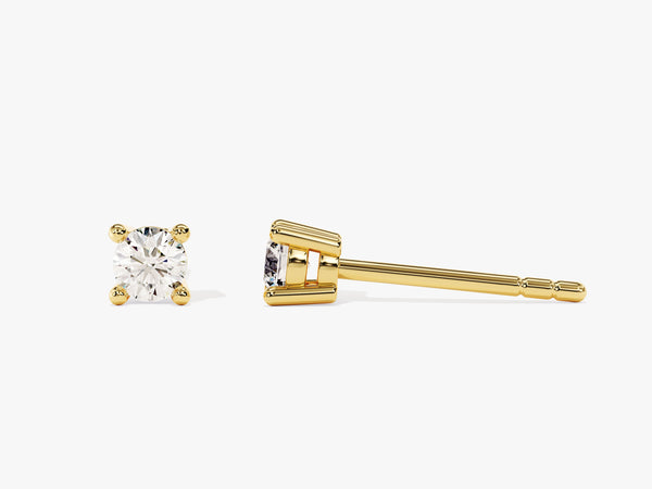 14k Gold Round Cut Moissanite Stud Earrings (0.25 ct tw)