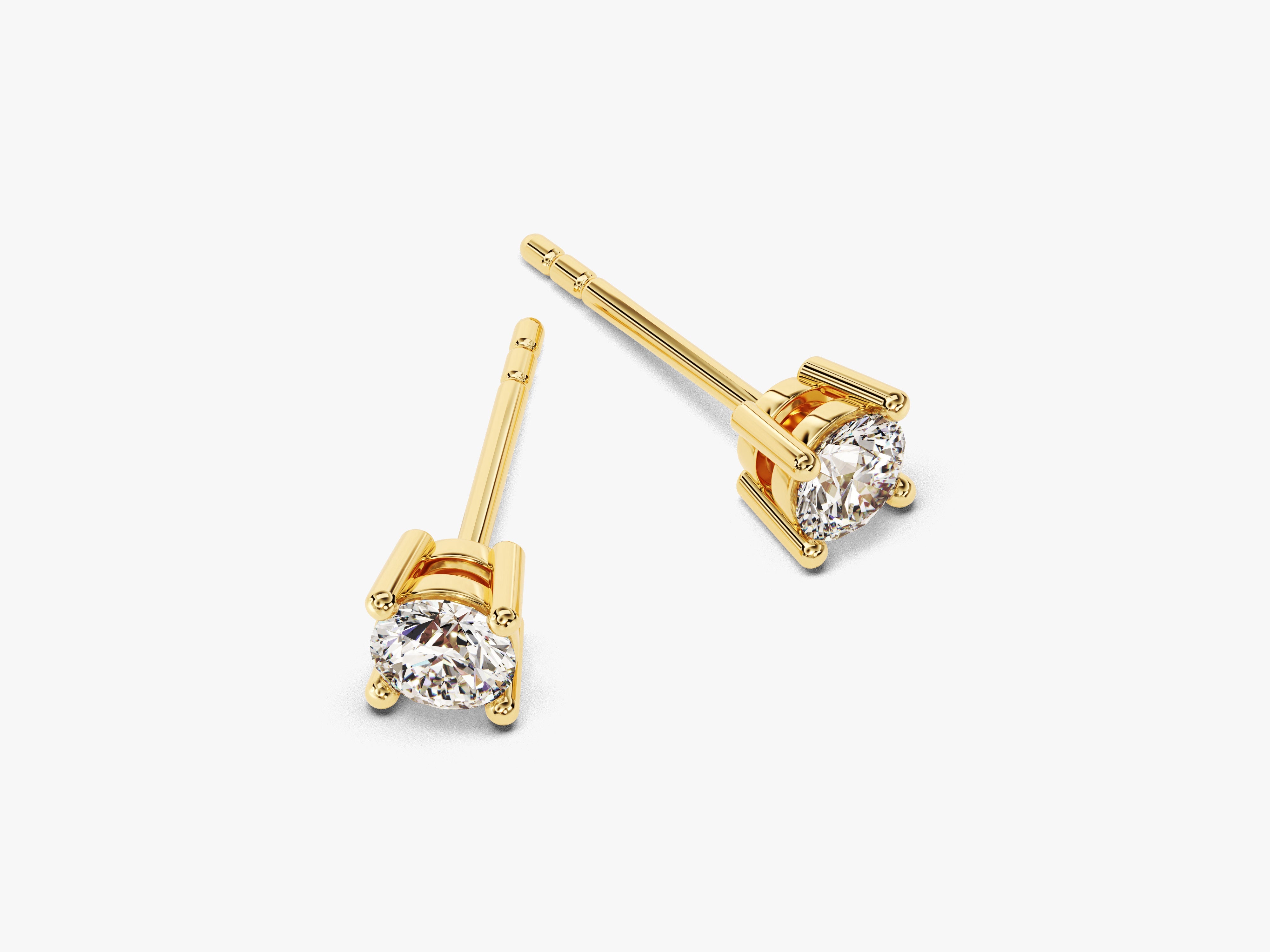 Gold diamond stud earrings, fine jewelry, elegant studs