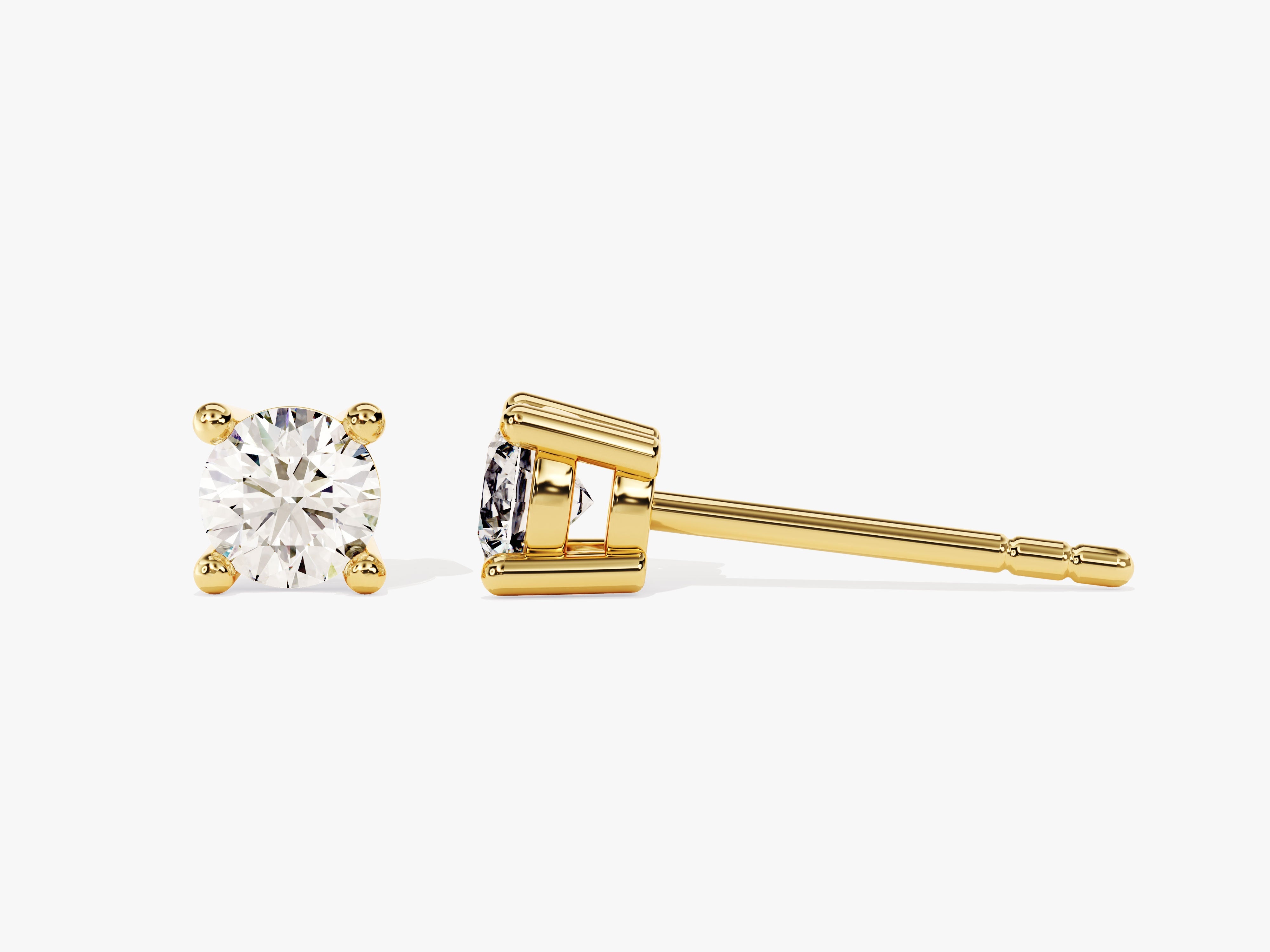 Gold diamond stud earrings, fine jewelry, luxury earrings