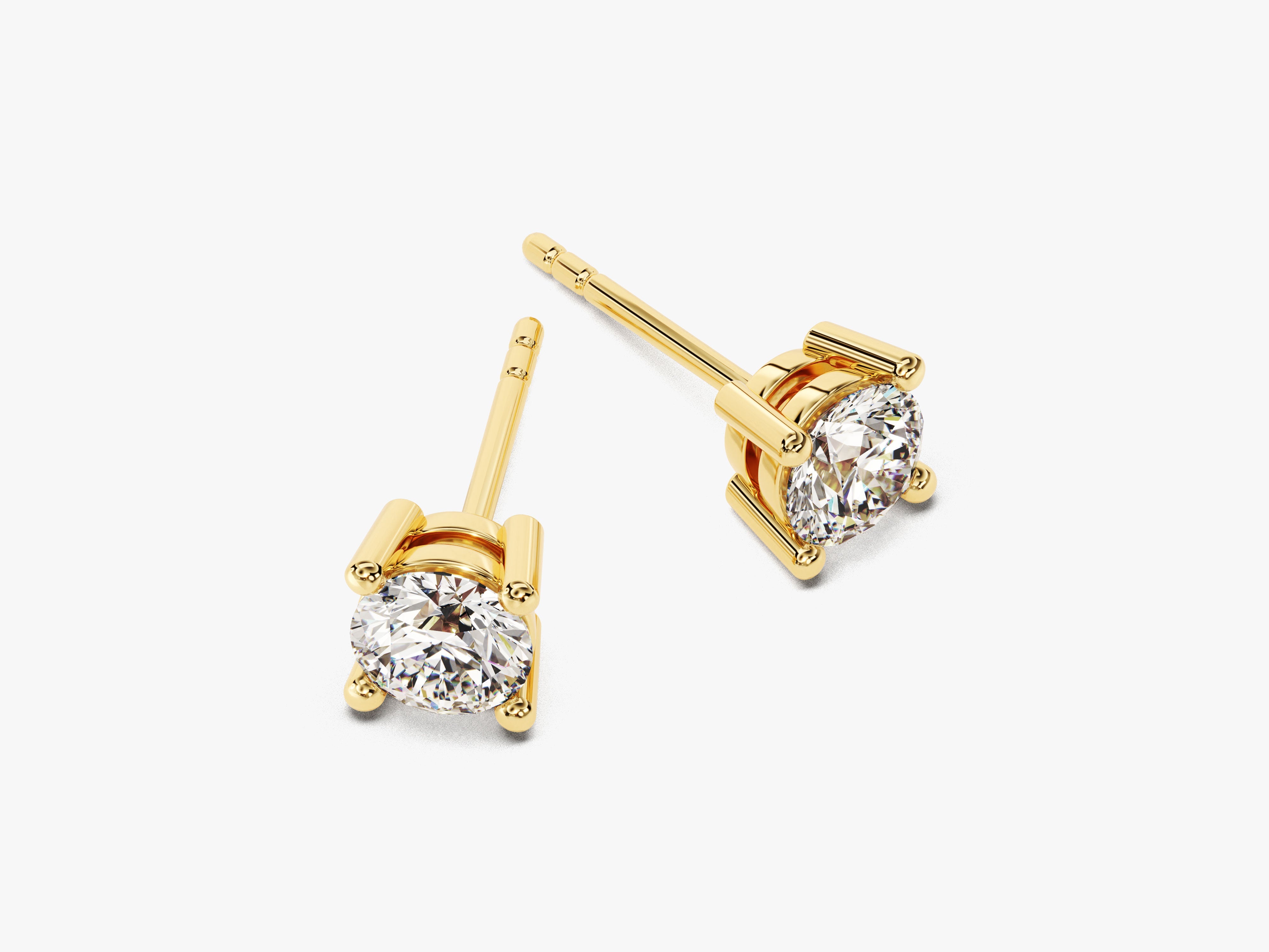 Gold diamond stud earrings for jewelry company