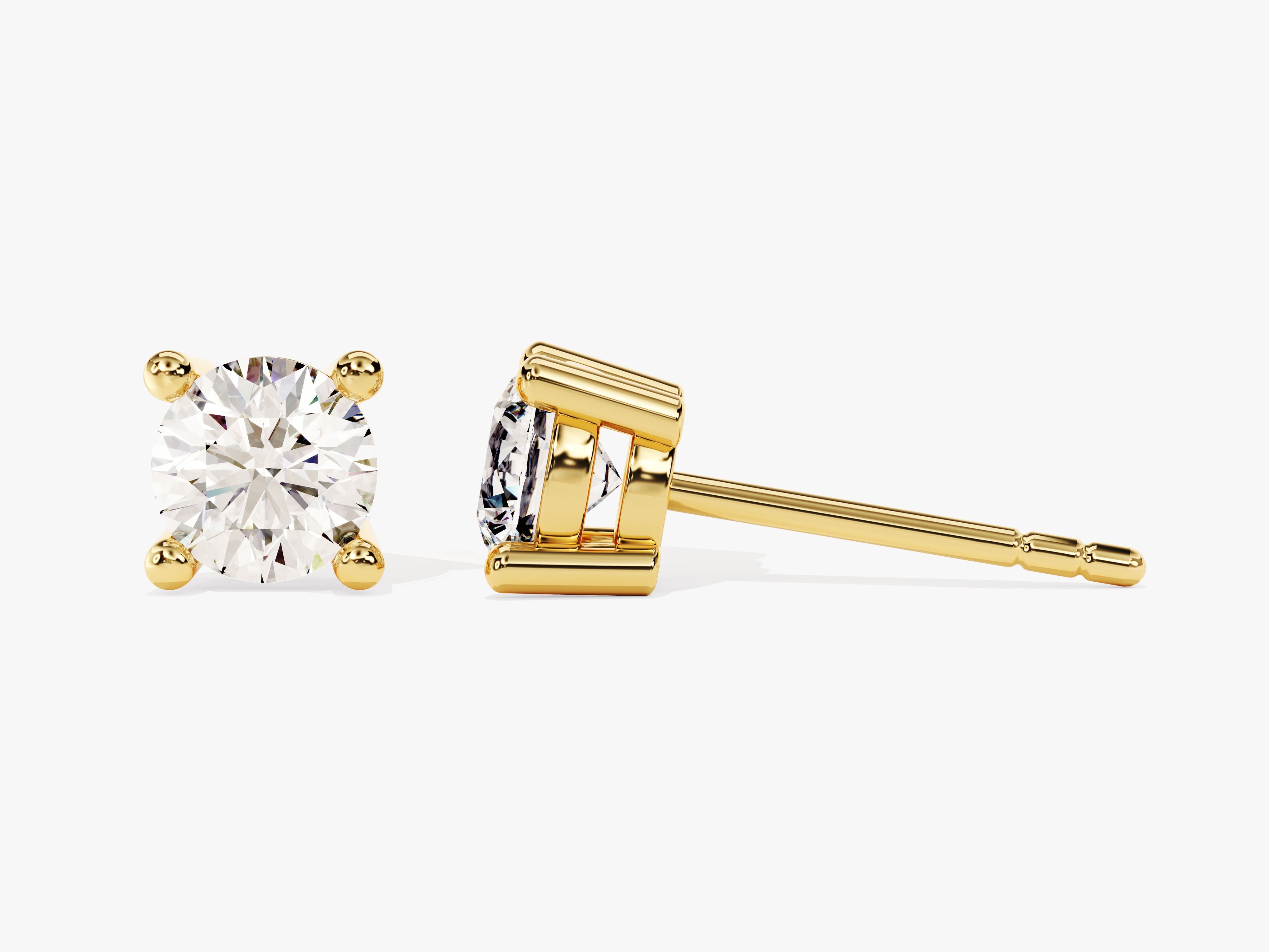 Gold diamond stud earrings from a jewelry company