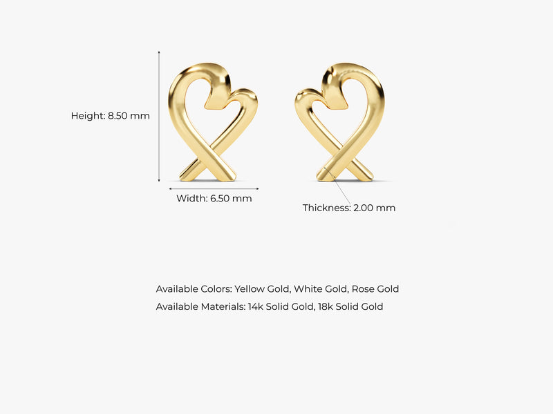 Plain Heart Studs