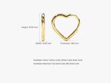 14k Gold Open Heart Hoop Earrings
