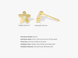 14k Solid Gold Flush Set Diamond Flower Stud Earrings