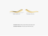 14k Solid Gold Wave Stud Earrings