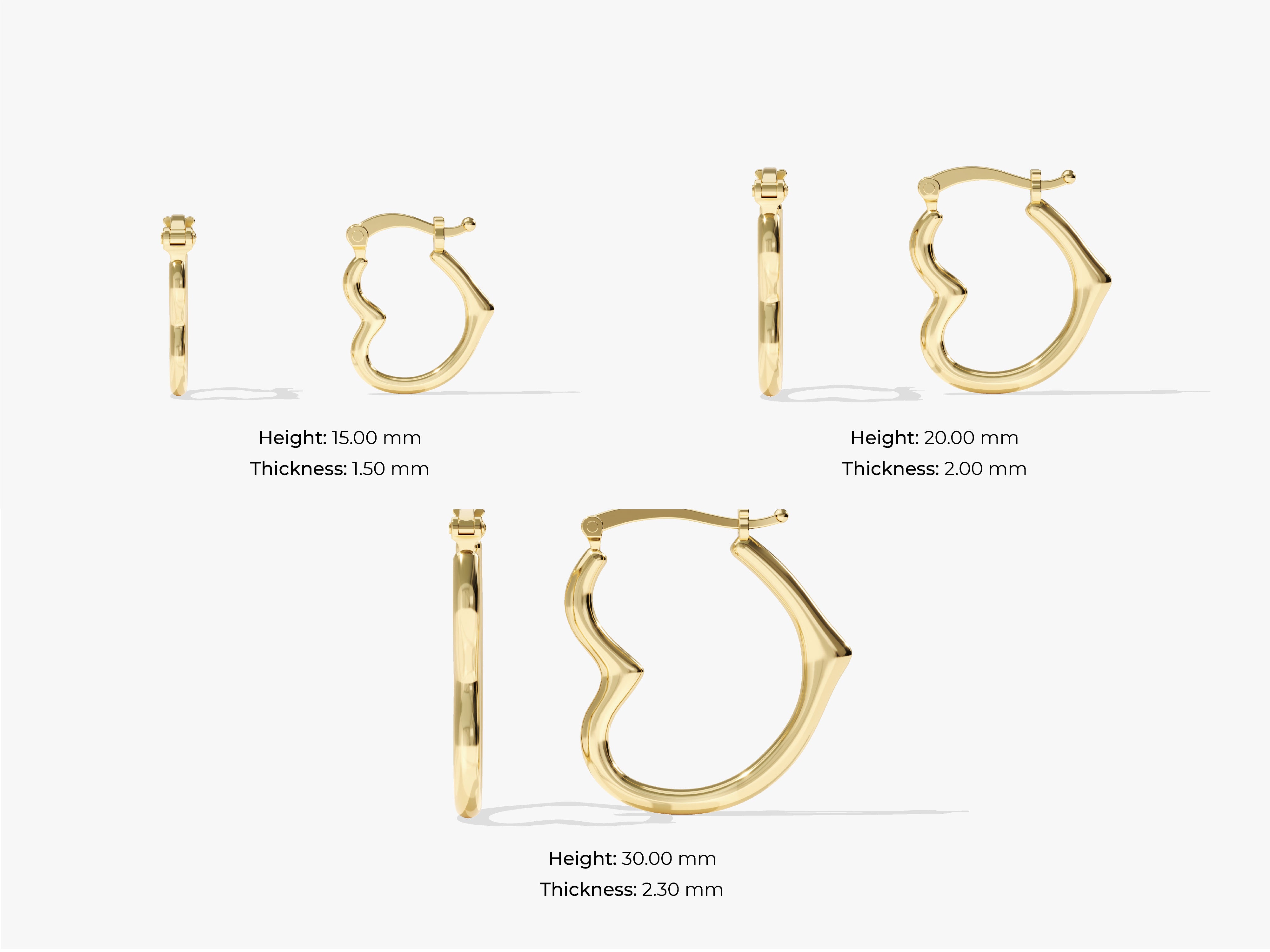 Abstract Heart Hoop Earrings