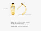 Flush Set Double Initial Earrings