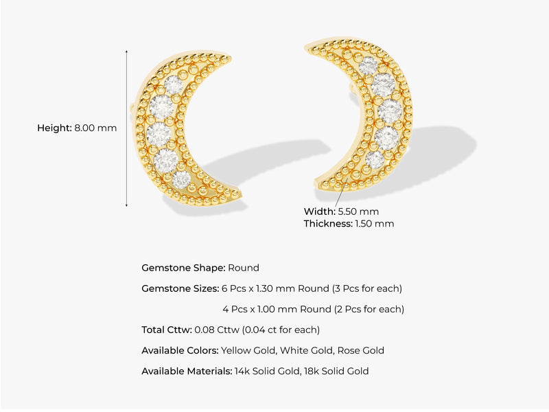 Moon Stud Earrings