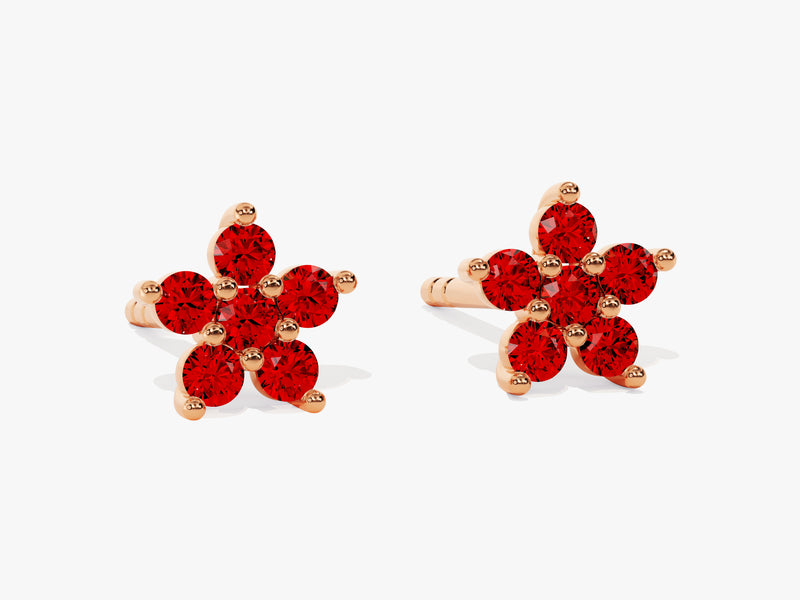 Birthstone Flower Studs