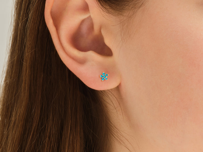 Birthstone Flower Studs