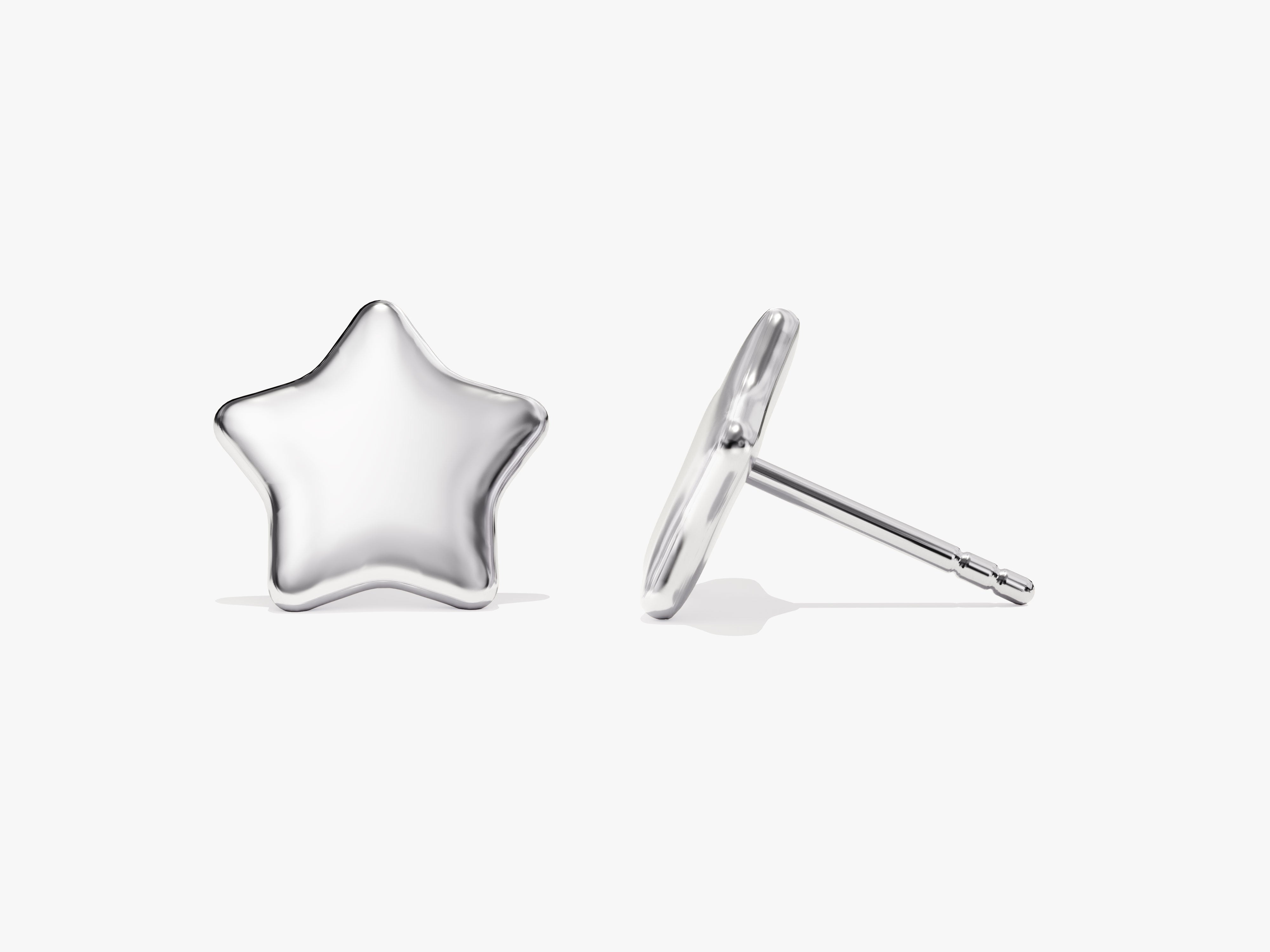 Silver star stud earrings for jewelry collection