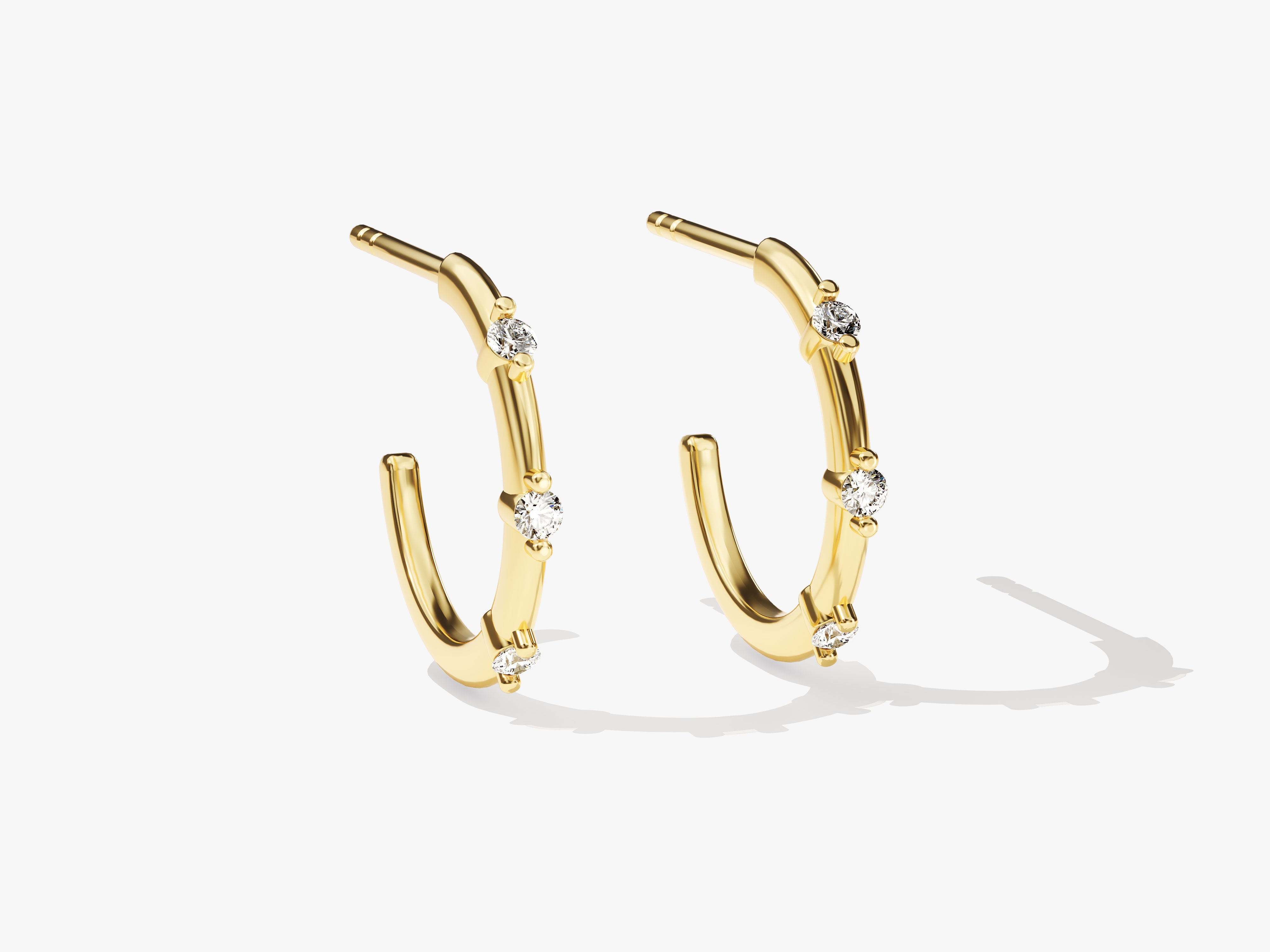 Gold hoop earrings with diamonds from jewelry company
