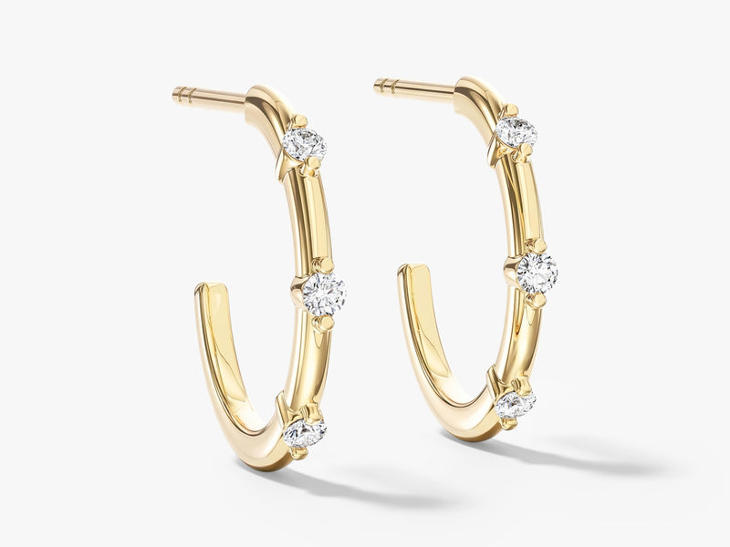 Prong Set Hoop Earrings