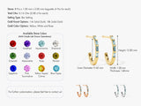 Baguette Alexandrite Hoop Earrings in 14k Solid Gold