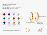 Baguette Citrine Hoop Earrings in 14k Solid Gold