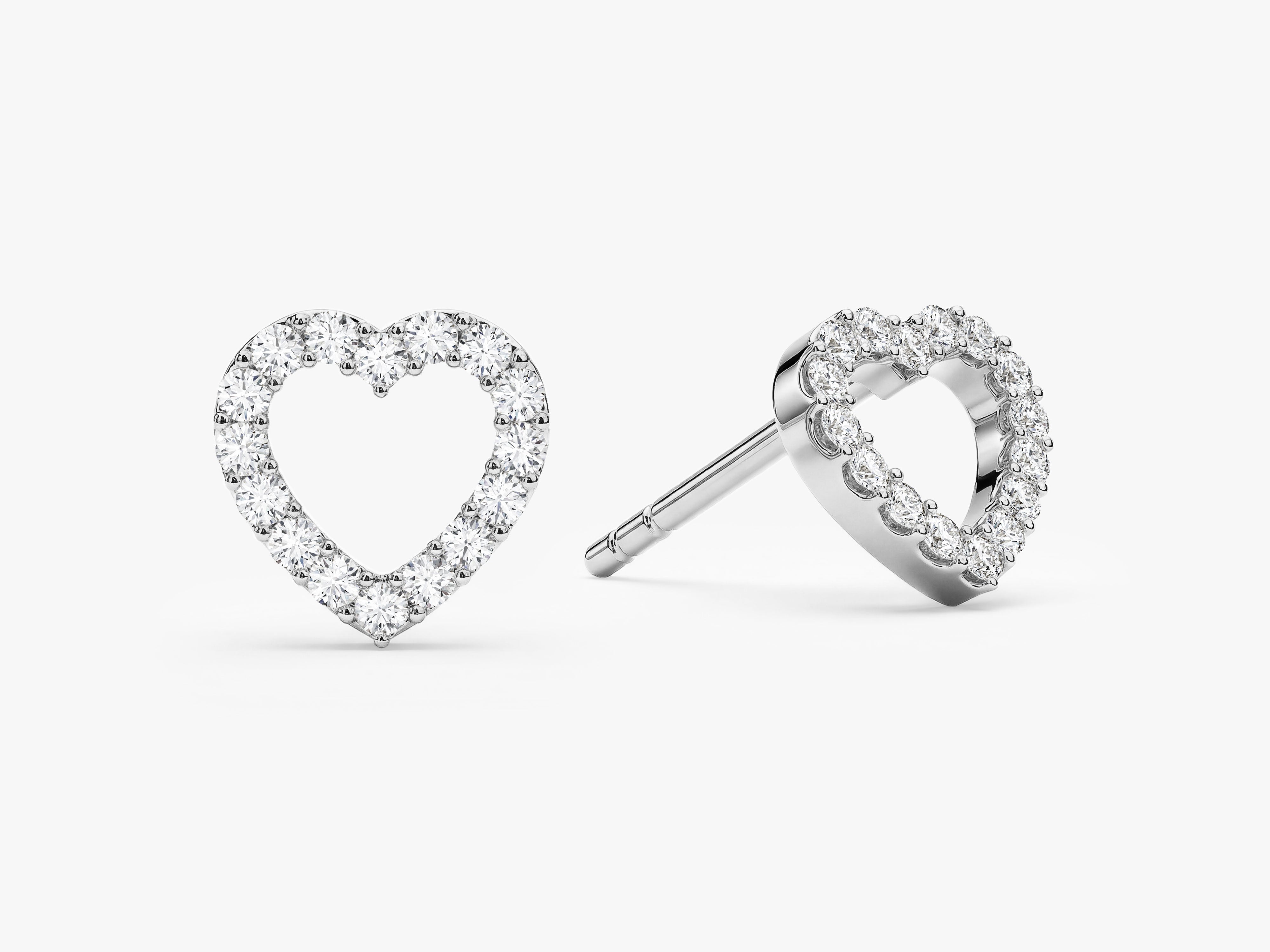 Open Heart Stud Earrings