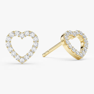 Open Heart Stud Earrings