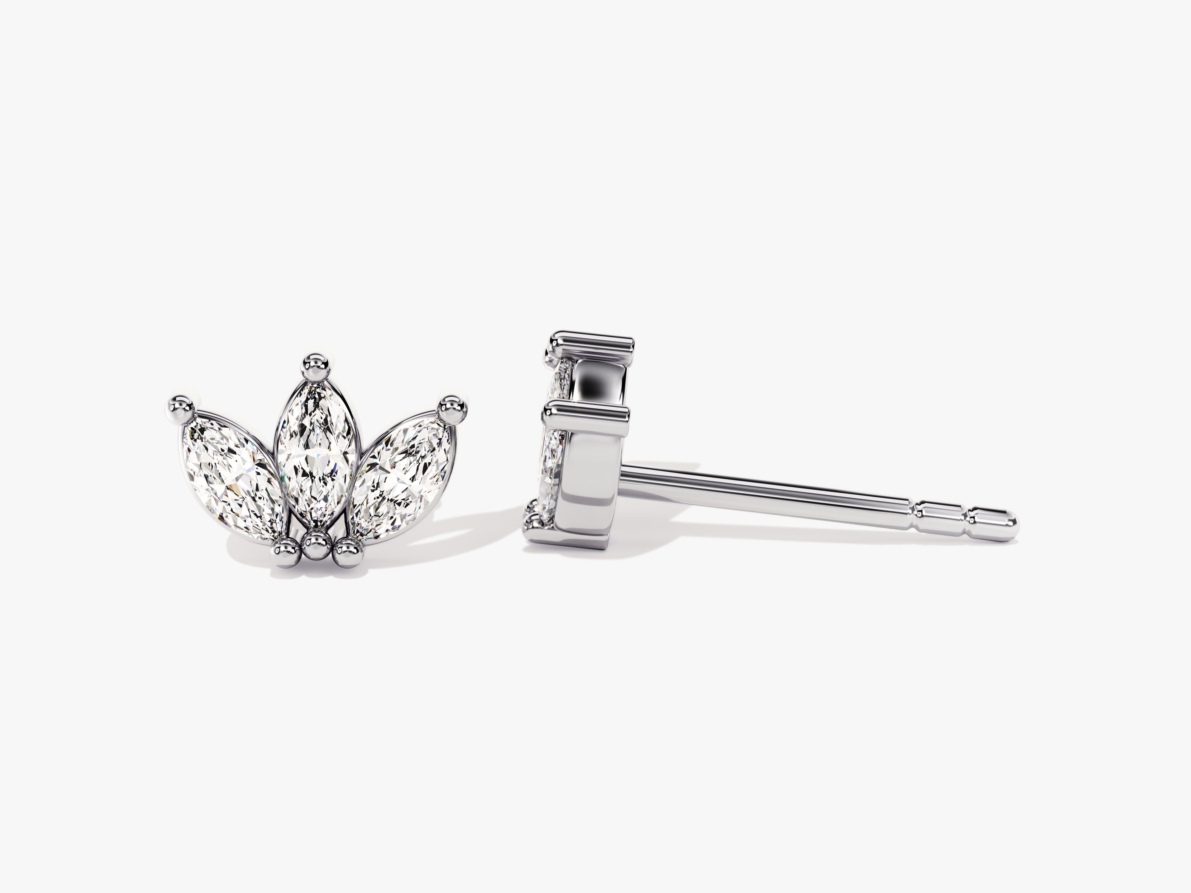 Marquise Crown Stud Earrings