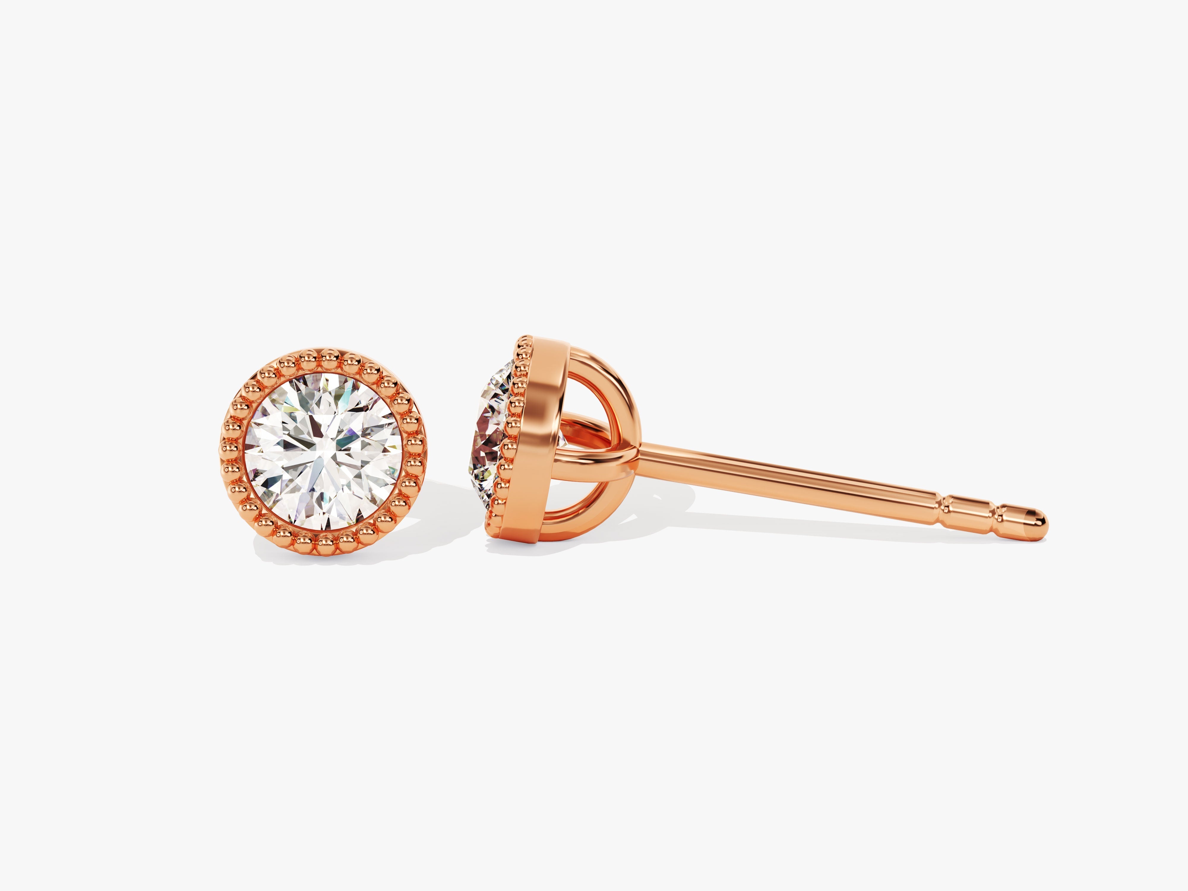 Milgrain Bezel Stud Earrings (0.50 ct tw)