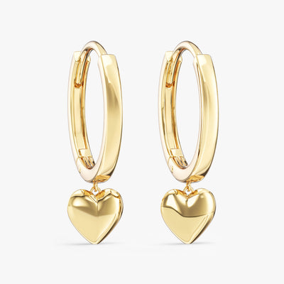 Heart Dangle Huggie Earrings