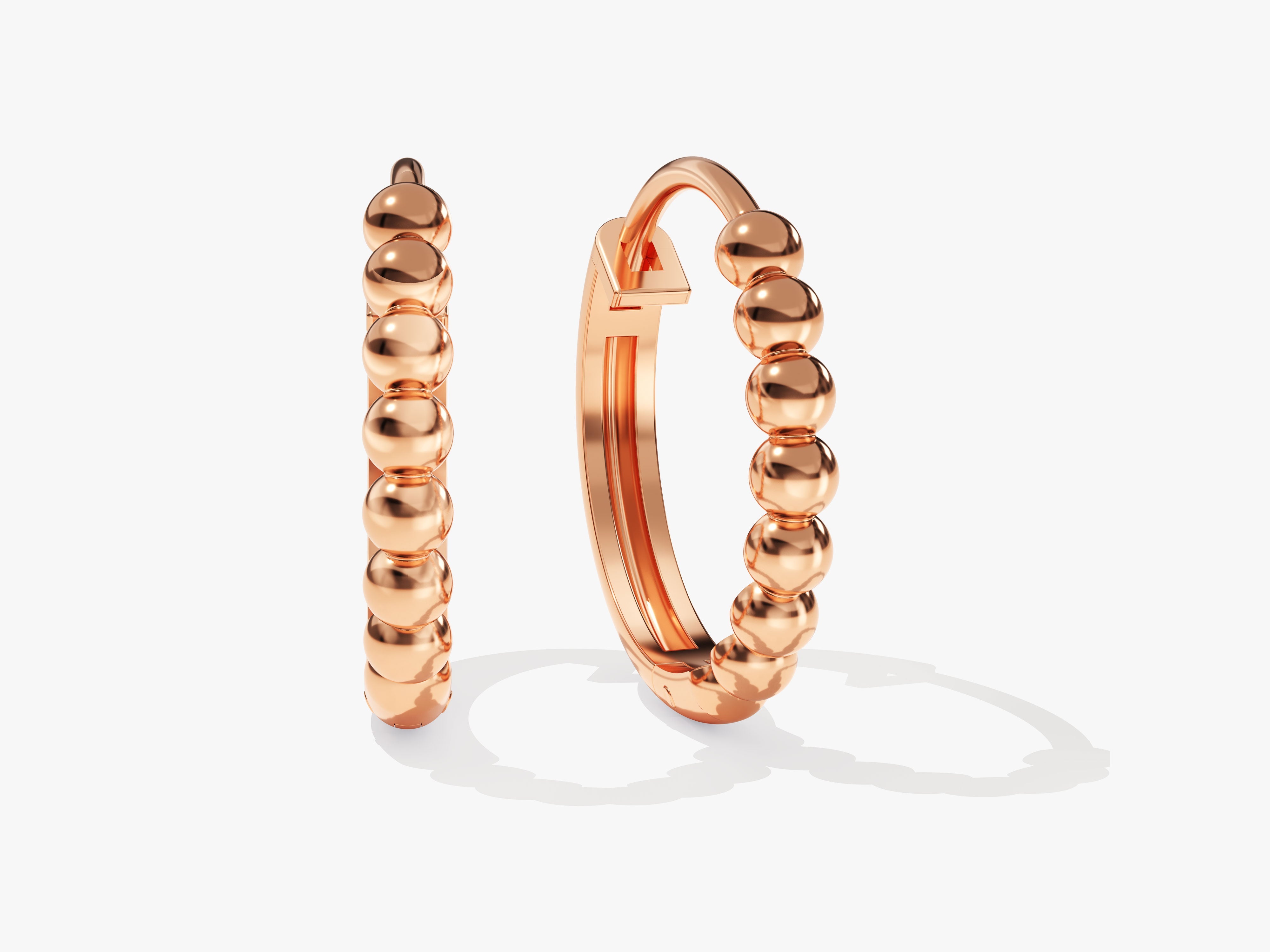 Rose gold beaded hoop earrings for jewelry lovers