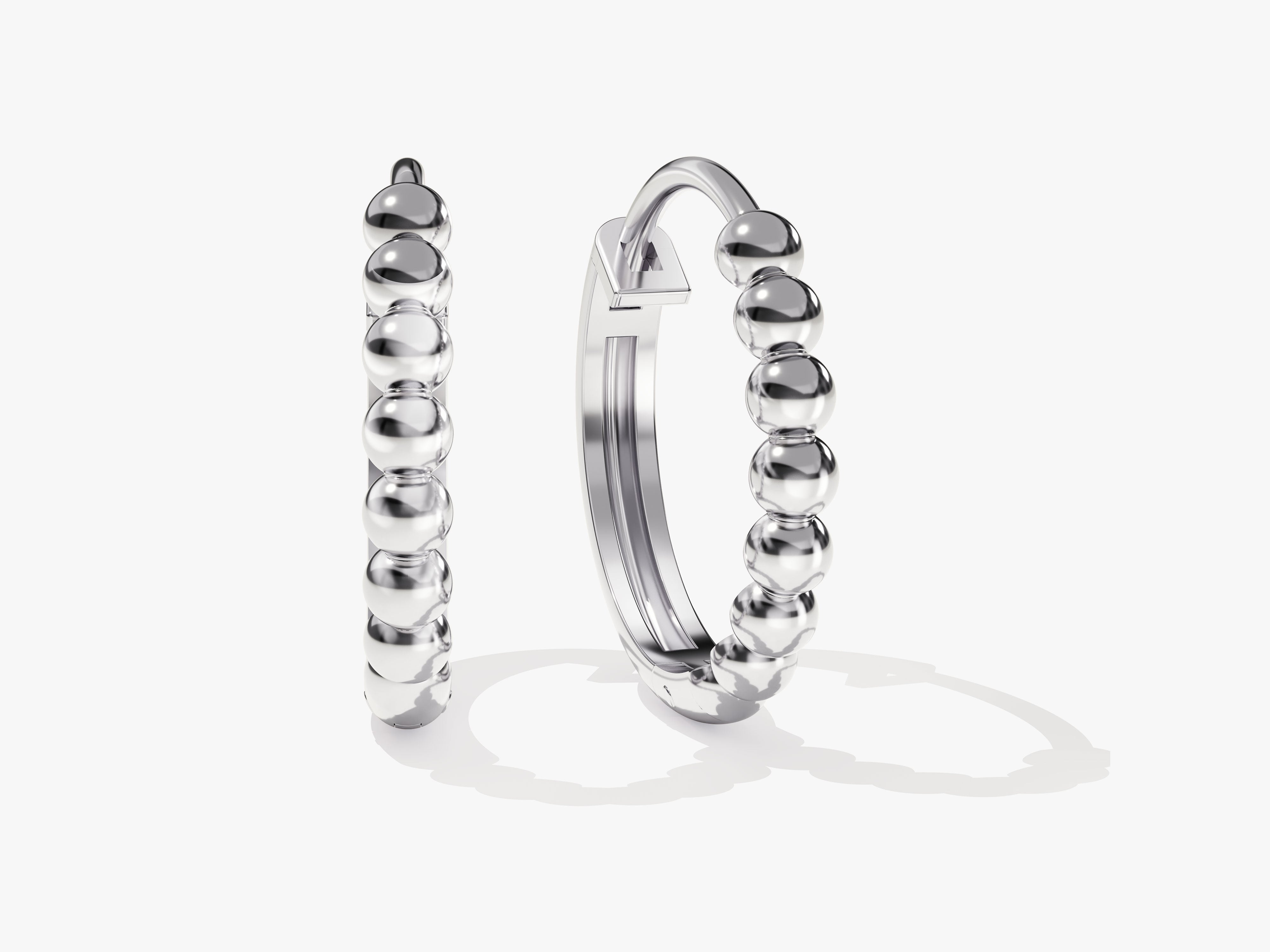 Silver beaded hoop earrings for jewelry lovers