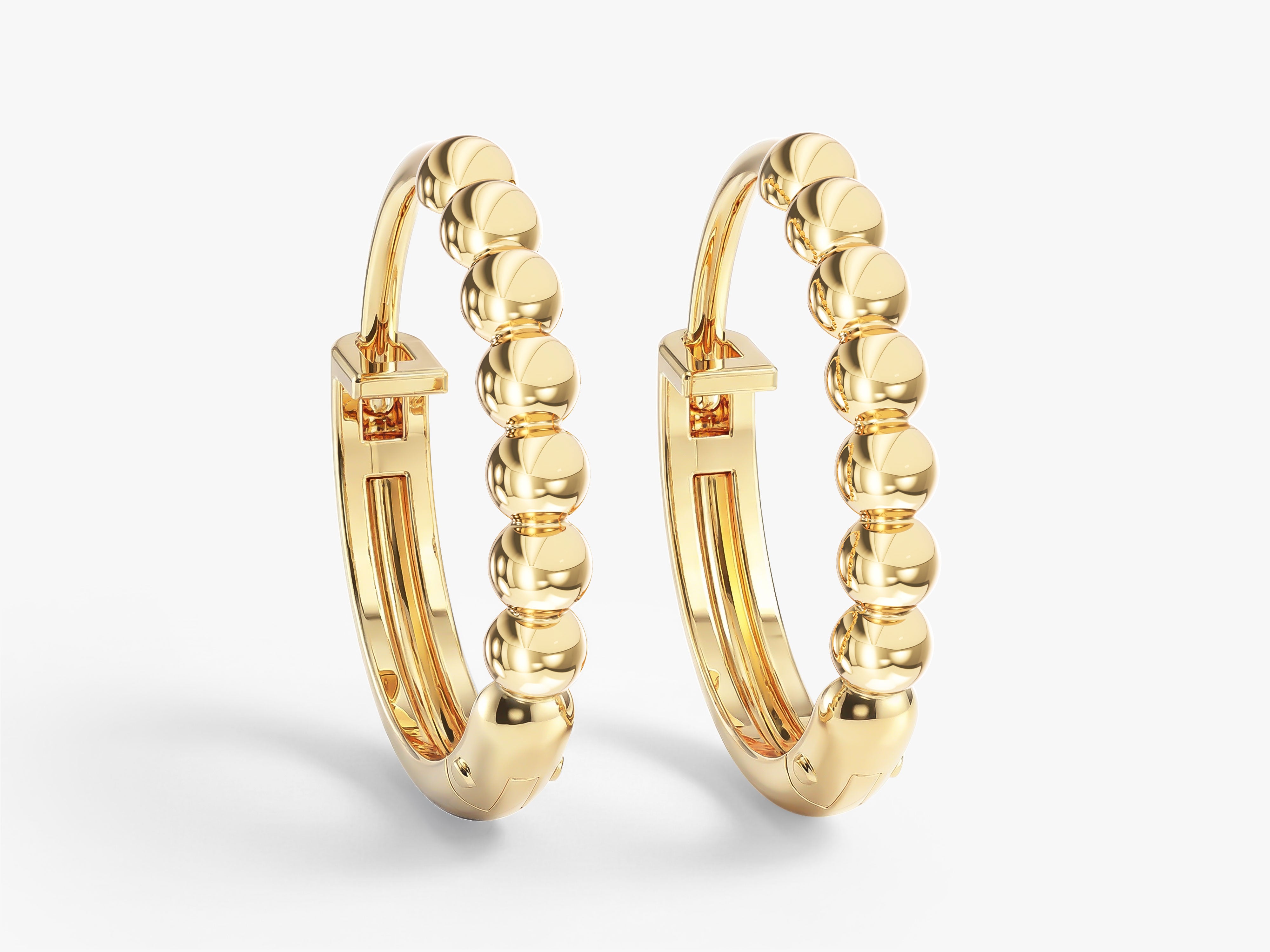 Bold Beaded Huggie Earrings