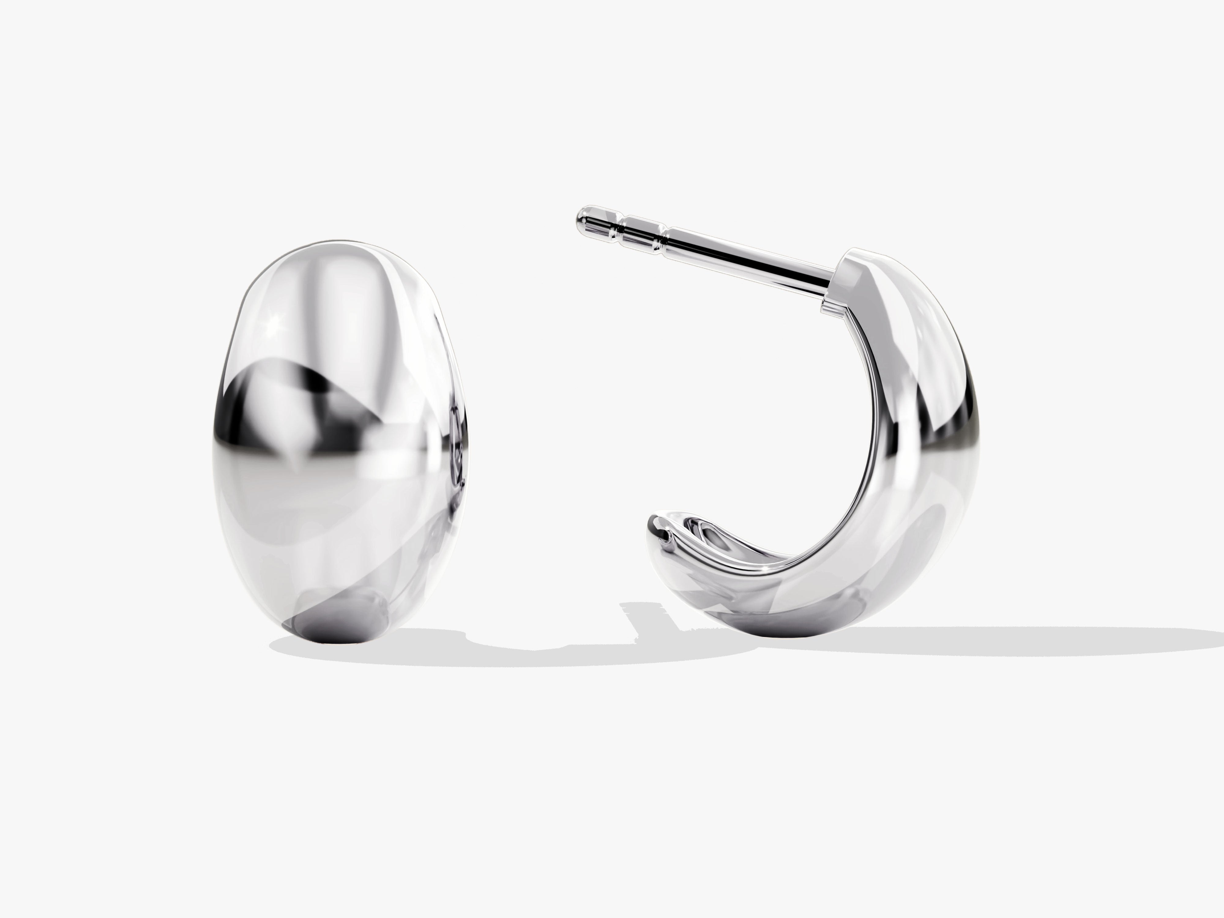 Shiny silver hoop earrings for jewelry brand
