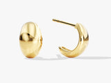 14k Gold Dome Huggie Earrings