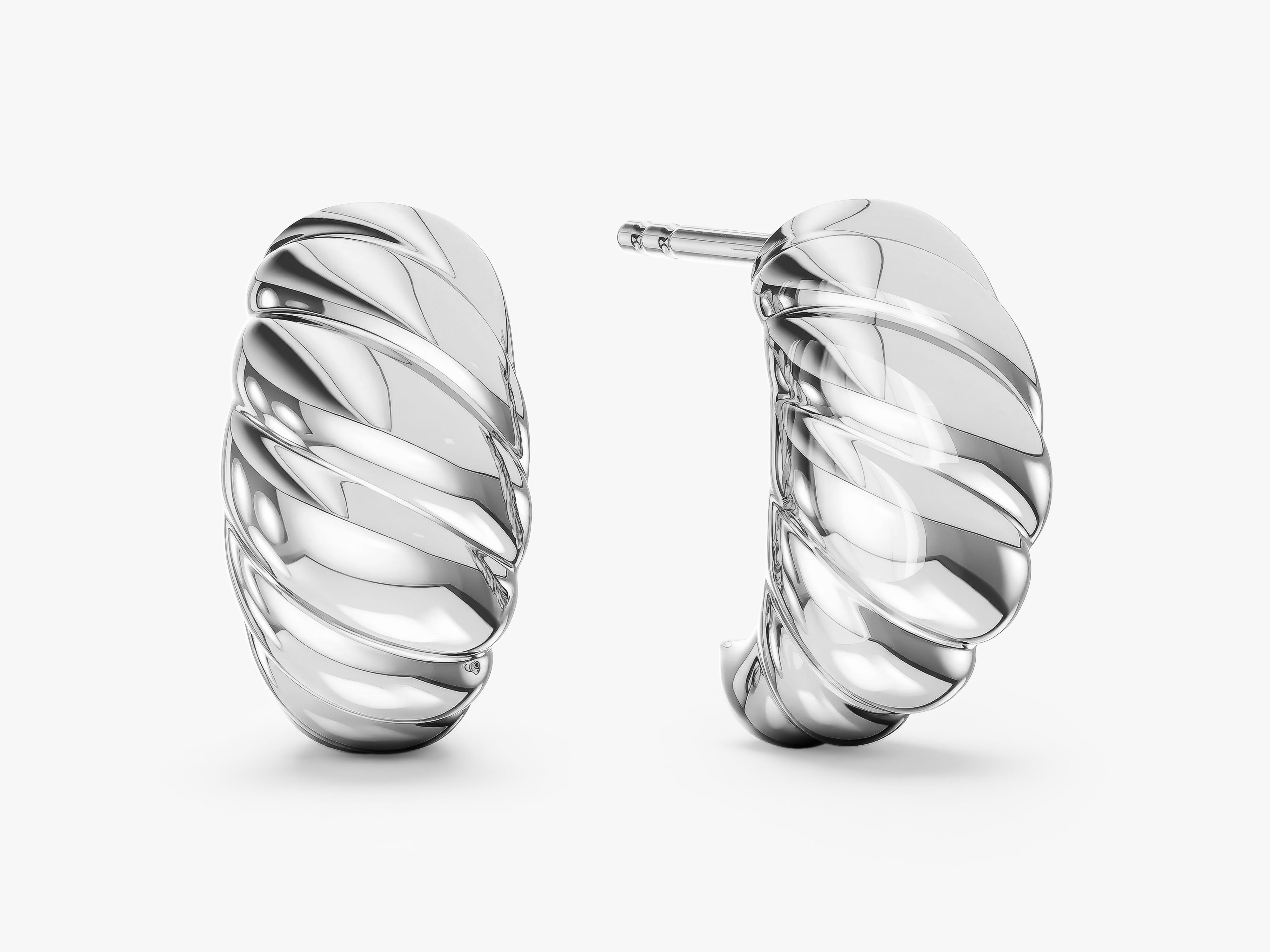 Bold Croissant Dome Huggie Earrings