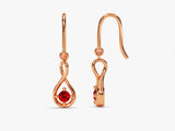 Infinity Garnet Drop Earrings in 14k Solid Gold