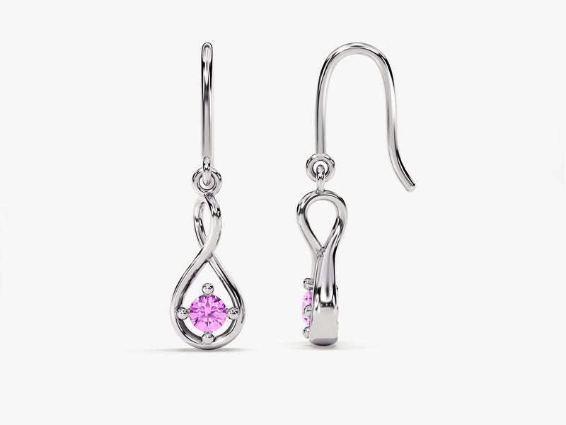 Infinity Birthstone Drop Earrings