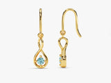 Infinity Aquamarine Drop Earrings in 14k Solid Gold