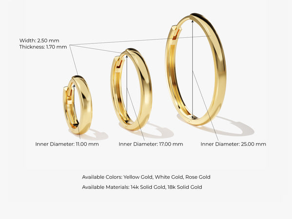 Medium Plain Hoop Earrings