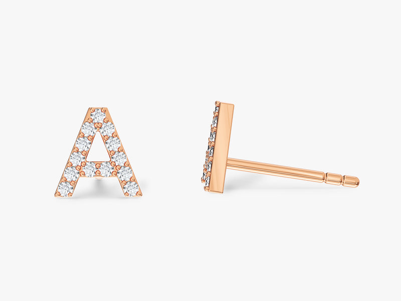 Birthstone Initial Stud Earrings