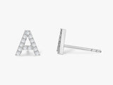 Birthstone Initial Stud Earrings