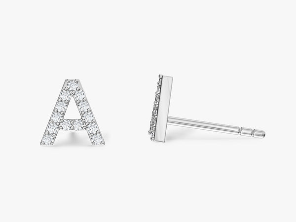 Birthstone Initial Stud Earrings