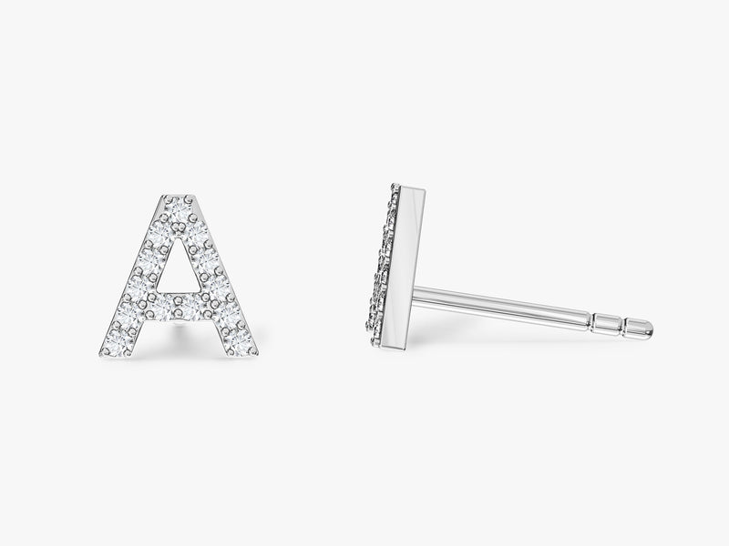 Birthstone Initial Stud Earrings