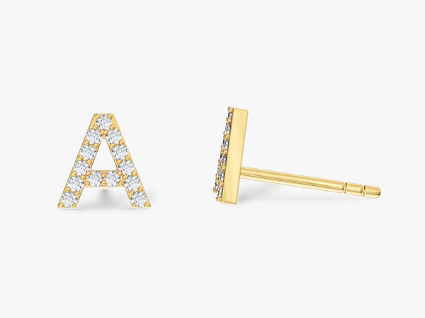 Birthstone Initial Stud Earrings