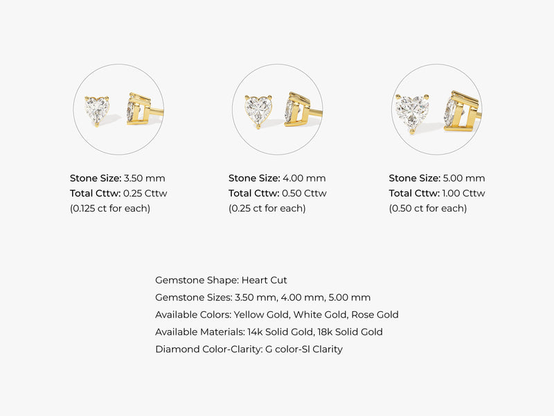Heart Cut Stud Earrings (0.25 ct tw)