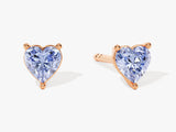 Heart Cut Birthstone Stud Earrings