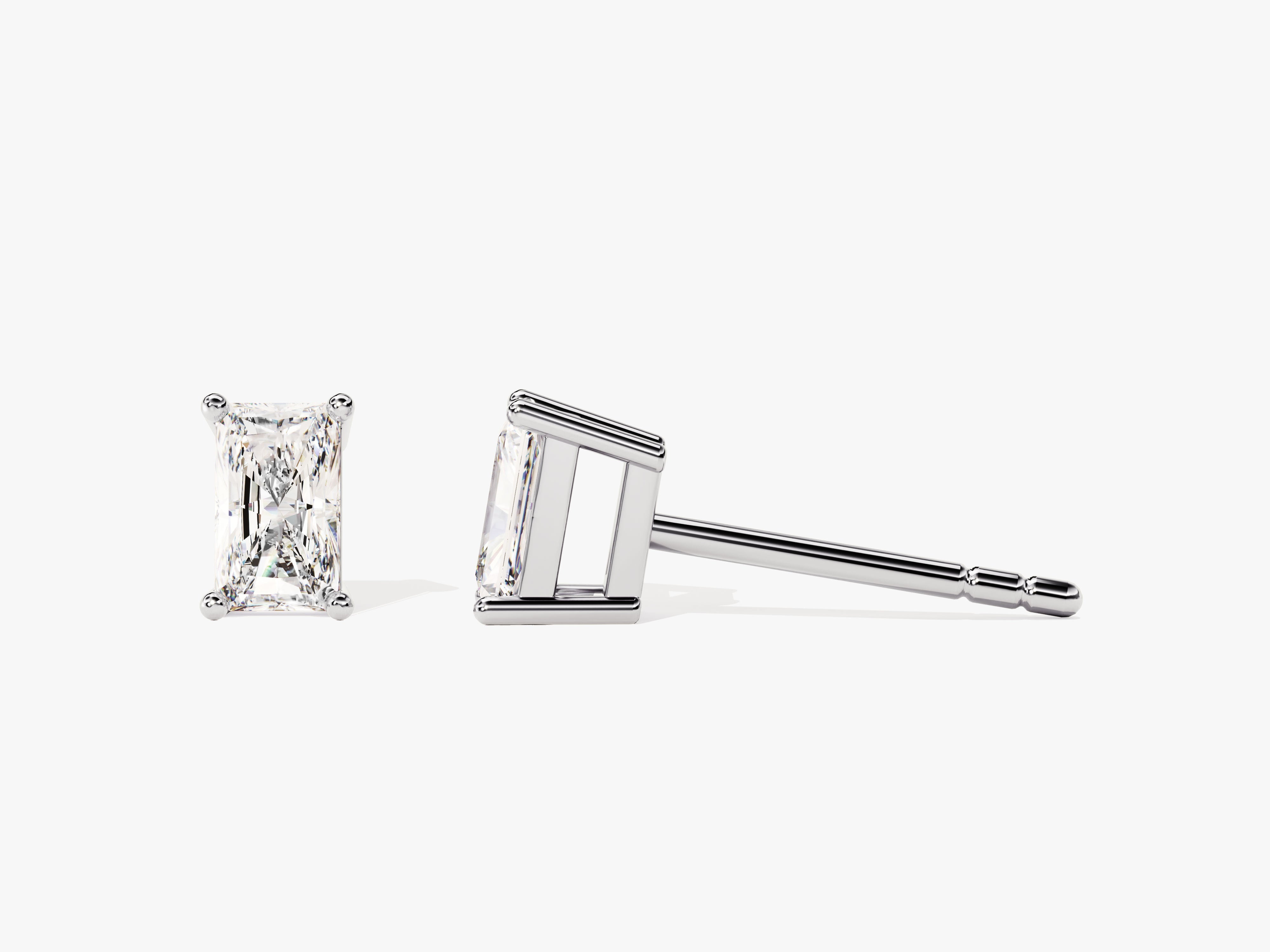 Radiant cut diamond stud earrings, fine jewelry for women
