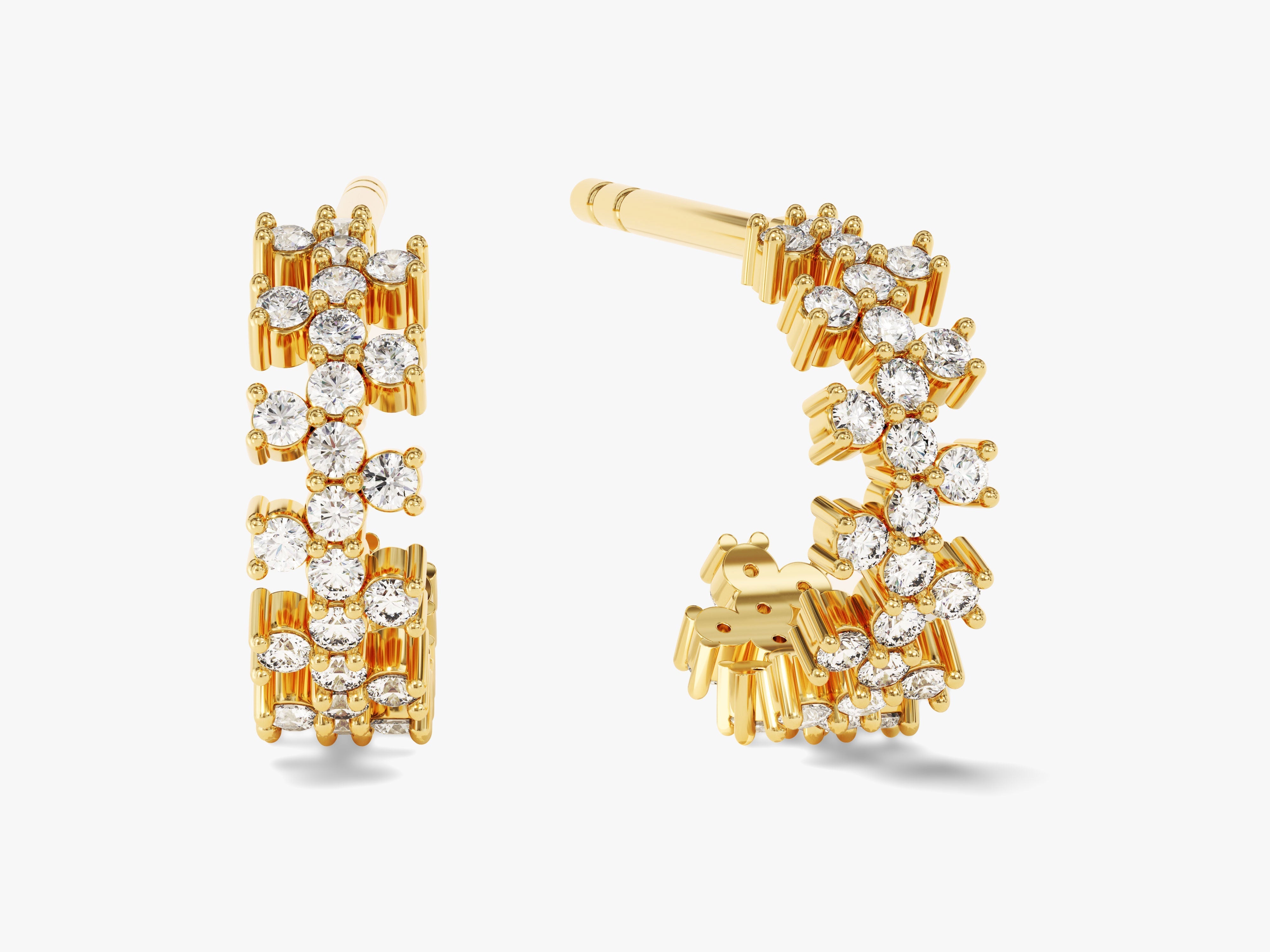 Gold diamond hoop earrings from jewelry brand