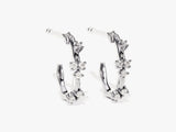 Floral Accent Hoop Earrings