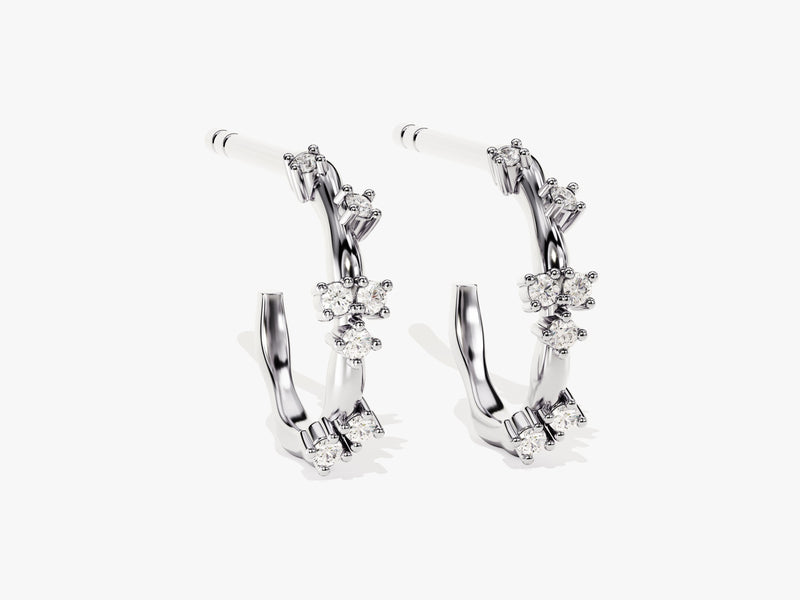 Floral Accent Hoop Earrings