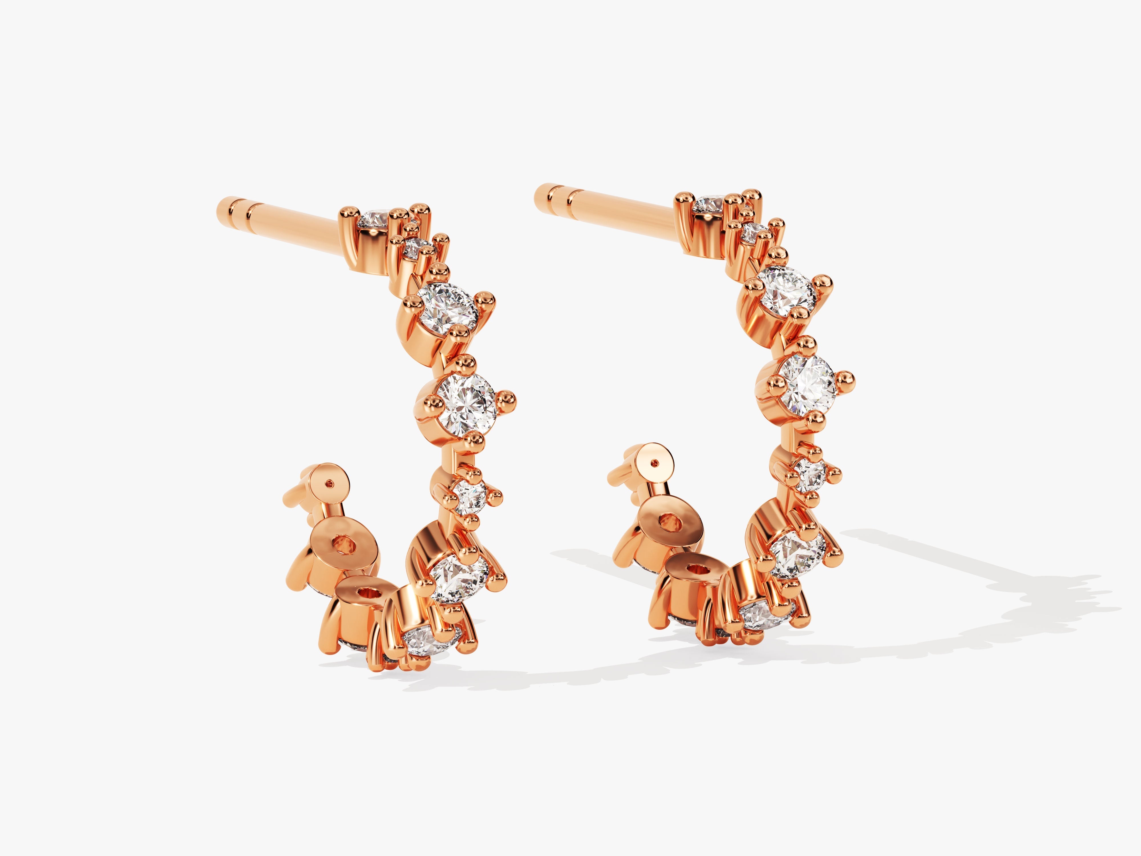 Rose gold diamond hoop earrings from jewelry firm