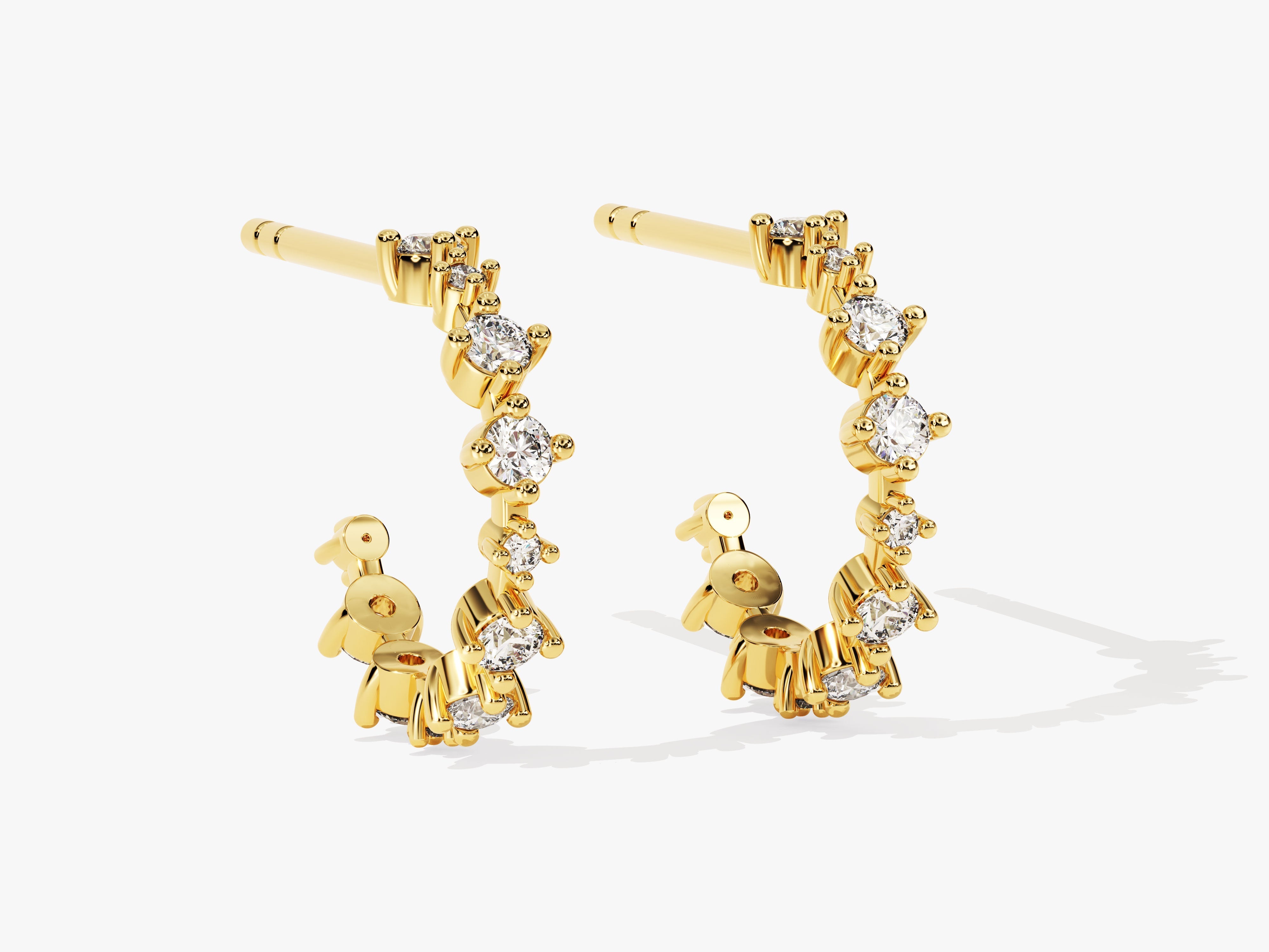 Gold diamond hoop earrings from jewelry company