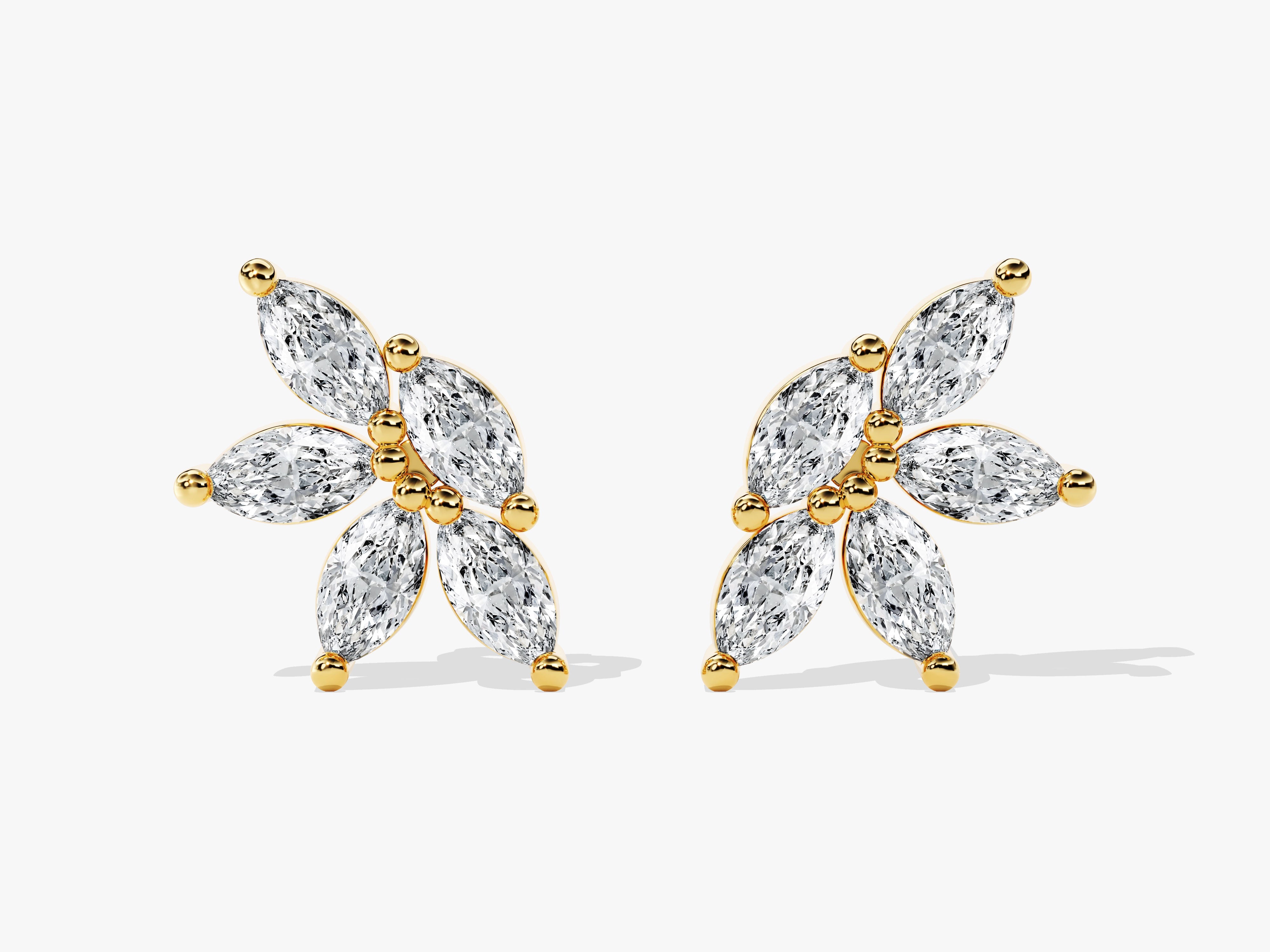 Marquise Flower Stud Earrings