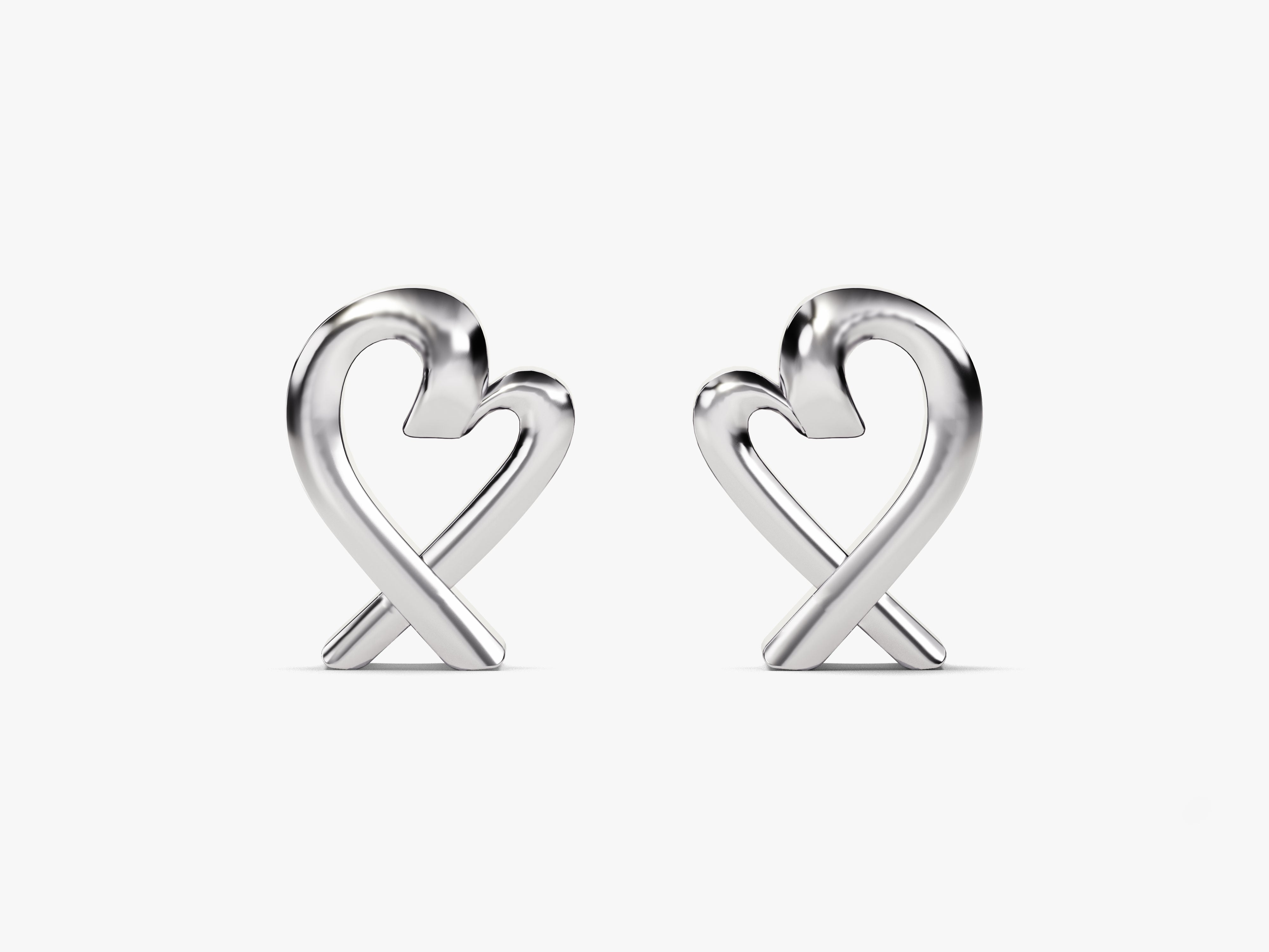 Silver heart earrings for jewelry firm